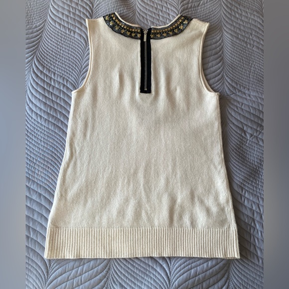 Tory Burch cashmere sleeveless top with hand detailed beadwork. Size M - Picture 8 of 8